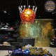GloboStar® NBA 01027 Μοντέρνο Κρεμαστό Φωτιστικό Οροφής Μονόφωτο 1 x E27 Πορτοκαλί Μεταλλικό Πλέγμα Φ32 x Y58cm