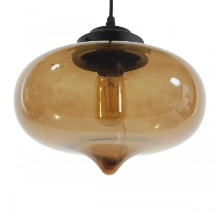 GloboStar® QUINN 01029 Vintage Κρεμαστό Φωτιστικό Οροφής Μονόφωτο 1 x E27 Γυάλινο Φιμέ Καφέ Φ26 x Y20cm GloboStar® QUINN 01029 Vintage Κρεμαστό Φωτιστικό Οροφής Μονόφωτο 1 x E27 Γυάλινο Φιμέ Καφέ Φ26 x Y20cm