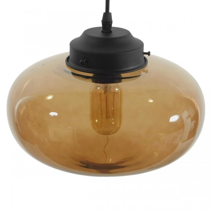 GloboStar® QUINN 01029 Vintage Κρεμαστό Φωτιστικό Οροφής Μονόφωτο 1 x E27 Γυάλινο Φιμέ Καφέ Φ26 x Y20cm GloboStar® QUINN 01029 Vintage Κρεμαστό Φωτιστικό Οροφής Μονόφωτο 1 x E27 Γυάλινο Φιμέ Καφέ Φ26 x Y20cm
