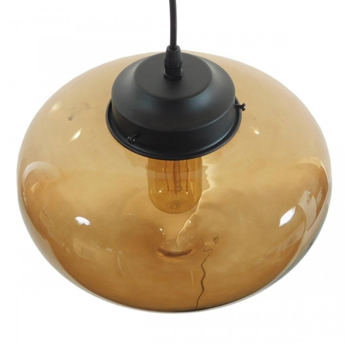 GloboStar® QUINN 01029 Vintage Κρεμαστό Φωτιστικό Οροφής Μονόφωτο 1 x E27 Γυάλινο Φιμέ Καφέ Φ26 x Y20cm GloboStar® QUINN 01029 Vintage Κρεμαστό Φωτιστικό Οροφής Μονόφωτο 1 x E27 Γυάλινο Φιμέ Καφέ Φ26 x Y20cm