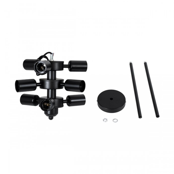 GloboStar® DELIR 01035 Μοντέρνο Industrial Φωτιστικό Οροφής Πολύφωτο Μαύρο Μεταλλικό Φ24 x Y23cm GloboStar® DELIR 01035 Μοντέρνο Industrial Φωτιστικό Οροφής Πολύφωτο Μαύρο Μεταλλικό Φ24 x Y23cm