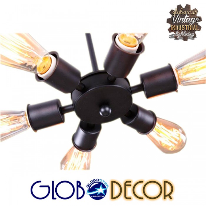 GloboStar® CONFOR 01036 Μοντέρνο Industrial Φωτιστικό Οροφης Πολύφωτο Μαύρο Μεταλλικό Φ24 x Y8cm GloboStar® CONFOR 01036 Μοντέρνο Industrial Φωτιστικό Οροφης Πολύφωτο Μαύρο Μεταλλικό Φ24 x Y8cm