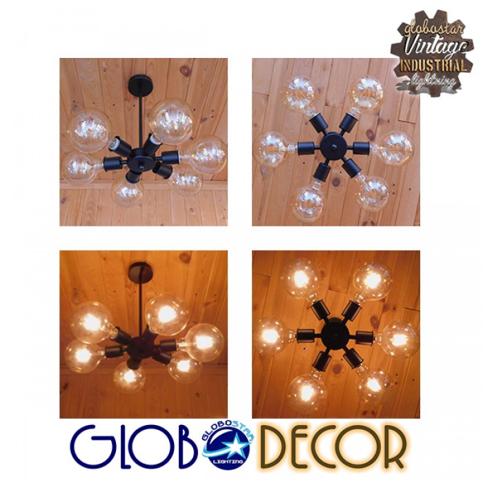 GloboStar® CONFOR 01036 Μοντέρνο Industrial Φωτιστικό Οροφης Πολύφωτο Μαύρο Μεταλλικό Φ24 x Y8cm GloboStar® CONFOR 01036 Μοντέρνο Industrial Φωτιστικό Οροφης Πολύφωτο Μαύρο Μεταλλικό Φ24 x Y8cm