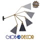 GloboStar® CRUCE 01037 Vintage Industrial Φωτιστικό Τοίχου Απλίκα Μονόφωτο με Σπαστό Μεταλλικό Βραχίονα και Μαύρη Καμπάνα Φ19 x Μ63 x Π19 x Υ77cm