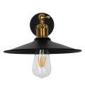 GloboStar® MINIMALL 01039 Vintage Industrial Φωτιστικό Τοίχου Απλίκα Μονόφωτο Μαύρο Μεταλλικό Καμπάνα Φ26 x Μ39 x Π26 x Υ18cm