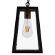 GloboStar® LIMA 01040 Vintage Industrial Κρεμαστό Φωτιστικό Οροφής Μονόφωτο Μαύρο Μεταλλικό Μ17 x Π14 x Υ26cm