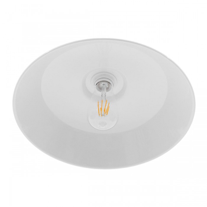 GloboStar® RAY 01043 Vintage Industrial Κρεμαστό Φωτιστικό Οροφής Μονόφωτο 1 x E27 Λευκό Μεταλλικό Καμπάνα Φ36 x Y25cm