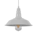 GloboStar® RAY 01044 Vintage Industrial Κρεμαστό Φωτιστικό Οροφής Μονόφωτο 1 x E27 Λευκό Μεταλλικό Καμπάνα Φ26 x Y25cm