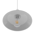 GloboStar® RAY 01044 Vintage Industrial Κρεμαστό Φωτιστικό Οροφής Μονόφωτο 1 x E27 Λευκό Μεταλλικό Καμπάνα Φ26 x Y25cm