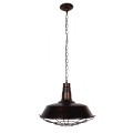 GloboStar® BARN 01045 Vintage Industrial Κρεμαστό Φωτιστικό Οροφής Μονόφωτο 1 x E27 Καφέ Σκουριά Μεταλλικό Καμπάνα Φ46 x Y25cm