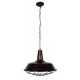 GloboStar® BARN 01045 Vintage Industrial Κρεμαστό Φωτιστικό Οροφής Μονόφωτο 1 x E27 Καφέ Σκουριά Μεταλλικό Καμπάνα Φ46 x Y25cm