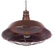 GloboStar® BARN 01045 Vintage Industrial Κρεμαστό Φωτιστικό Οροφής Μονόφωτο 1 x E27 Καφέ Σκουριά Μεταλλικό Καμπάνα Φ46 x Y25cm