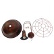 GloboStar® BARN 01045 Vintage Industrial Κρεμαστό Φωτιστικό Οροφής Μονόφωτο 1 x E27 Καφέ Σκουριά Μεταλλικό Καμπάνα Φ46 x Y25cm