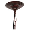 GloboStar® BARN 01045 Vintage Industrial Κρεμαστό Φωτιστικό Οροφής Μονόφωτο 1 x E27 Καφέ Σκουριά Μεταλλικό Καμπάνα Φ46 x Y25cm