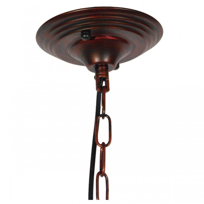 GloboStar® BARN 01045 Vintage Industrial Κρεμαστό Φωτιστικό Οροφής Μονόφωτο 1 x E27 Καφέ Σκουριά Μεταλλικό Καμπάνα Φ46 x Y25cm