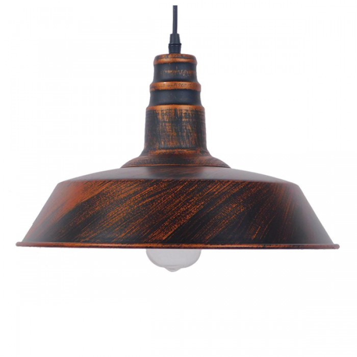 GloboStar® RAY 01046 Vintage Industrial Κρεμαστό Φωτιστικό Οροφής Μονόφωτο 1 x E27 Καφέ Σκουριά Μεταλλικό Καμπάνα Φ36 x Y25cm GloboStar® RAY 01046 Vintage Industrial Κρεμαστό Φωτιστικό Οροφής Μονόφωτο 1 x E27 Καφέ Σκουριά Μεταλλικό Καμπάνα Φ36 x Y25cm