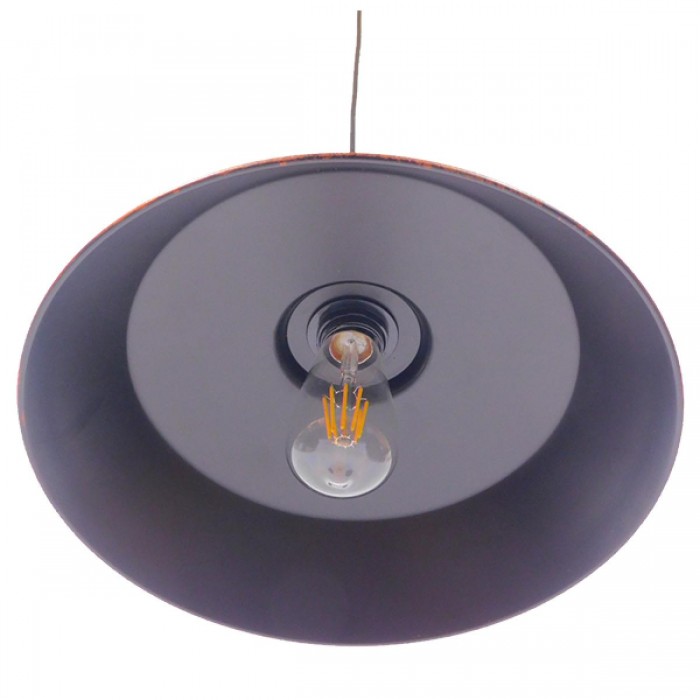 GloboStar® RAY 01046 Vintage Industrial Κρεμαστό Φωτιστικό Οροφής Μονόφωτο 1 x E27 Καφέ Σκουριά Μεταλλικό Καμπάνα Φ36 x Y25cm GloboStar® RAY 01046 Vintage Industrial Κρεμαστό Φωτιστικό Οροφής Μονόφωτο 1 x E27 Καφέ Σκουριά Μεταλλικό Καμπάνα Φ36 x Y25cm