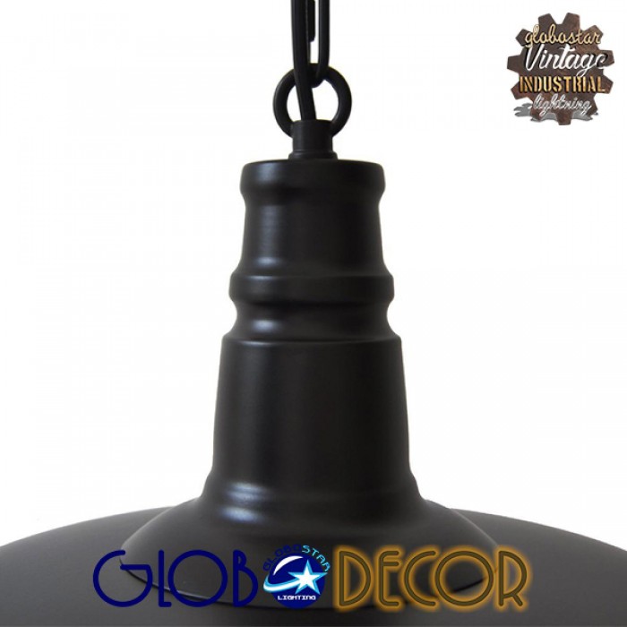 GloboStar® BARN 01048 Vintage Industrial Κρεμαστό Φωτιστικό Οροφής Μονόφωτο 1 x E27 Μαύρο Μεταλλικό Καμπάνα Φ46 x Y25cm GloboStar® BARN 01048 Vintage Industrial Κρεμαστό Φωτιστικό Οροφής Μονόφωτο 1 x E27 Μαύρο Μεταλλικό Καμπάνα Φ46 x Y25cm