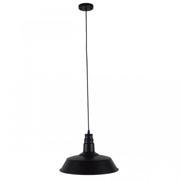 GloboStar® RAY 01049 Vintage Industrial Κρεμαστό Φωτιστικό Οροφής Μονόφωτο 1 x E27 Μαύρο Μεταλλικό Καμπάνα Φ36 x Y25cm
