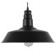 GloboStar® RAY 01049 Vintage Industrial Κρεμαστό Φωτιστικό Οροφής Μονόφωτο 1 x E27 Μαύρο Μεταλλικό Καμπάνα Φ36 x Y25cm