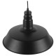 GloboStar® RAY 01049 Vintage Industrial Κρεμαστό Φωτιστικό Οροφής Μονόφωτο 1 x E27 Μαύρο Μεταλλικό Καμπάνα Φ36 x Y25cm