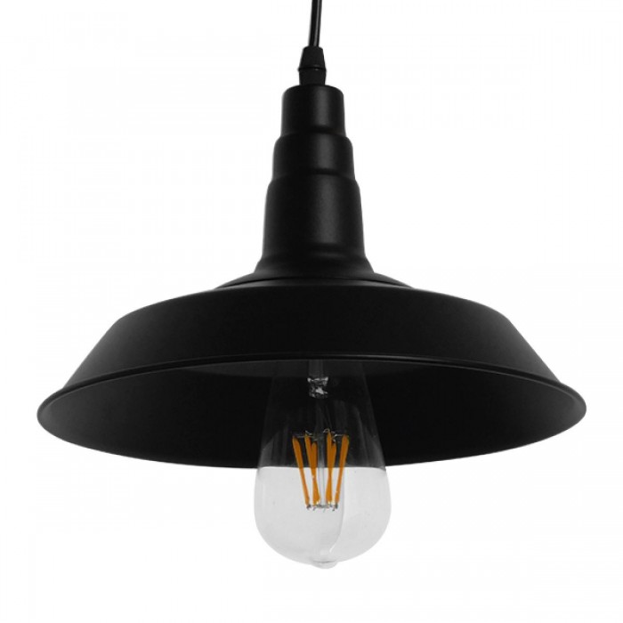 GloboStar® RAY 01050 Vintage Industrial Κρεμαστό Φωτιστικό Οροφής Μονόφωτο 1 x E27 Μαύρο Μεταλλικό Καμπάνα Φ26 x Y25cm GloboStar® RAY 01050 Vintage Industrial Κρεμαστό Φωτιστικό Οροφής Μονόφωτο 1 x E27 Μαύρο Μεταλλικό Καμπάνα Φ26 x Y25cm