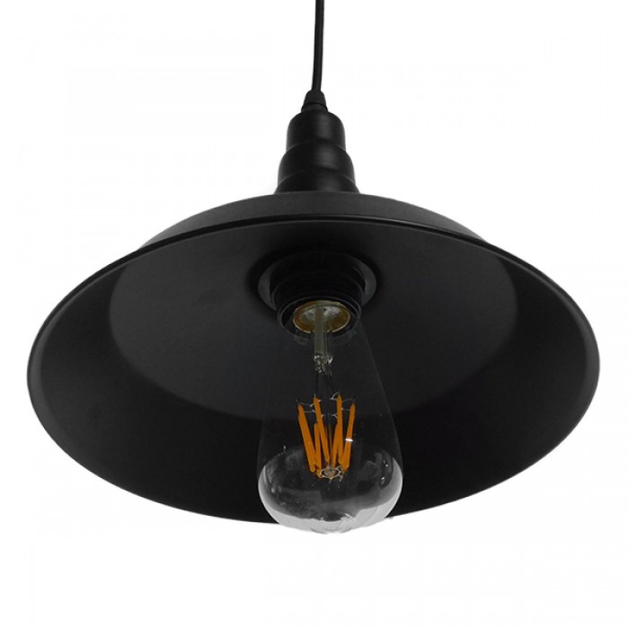 GloboStar® RAY 01050 Vintage Industrial Κρεμαστό Φωτιστικό Οροφής Μονόφωτο 1 x E27 Μαύρο Μεταλλικό Καμπάνα Φ26 x Y25cm GloboStar® RAY 01050 Vintage Industrial Κρεμαστό Φωτιστικό Οροφής Μονόφωτο 1 x E27 Μαύρο Μεταλλικό Καμπάνα Φ26 x Y25cm