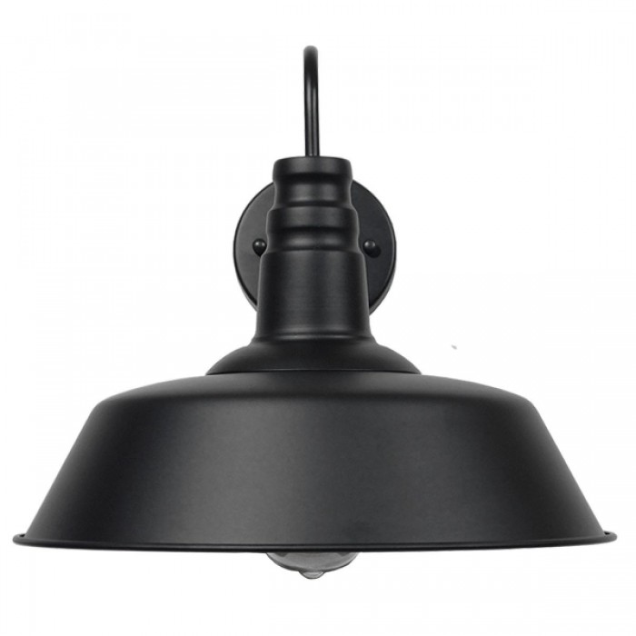 GloboStar® SORD 01053 Vintage Industrial Φωτιστικό Τοίχου Απλίκα Μονόφωτο Μαύρο Μεταλλικό Καμπάνα Φ36 x Μ42 x Π36 x Υ32cm