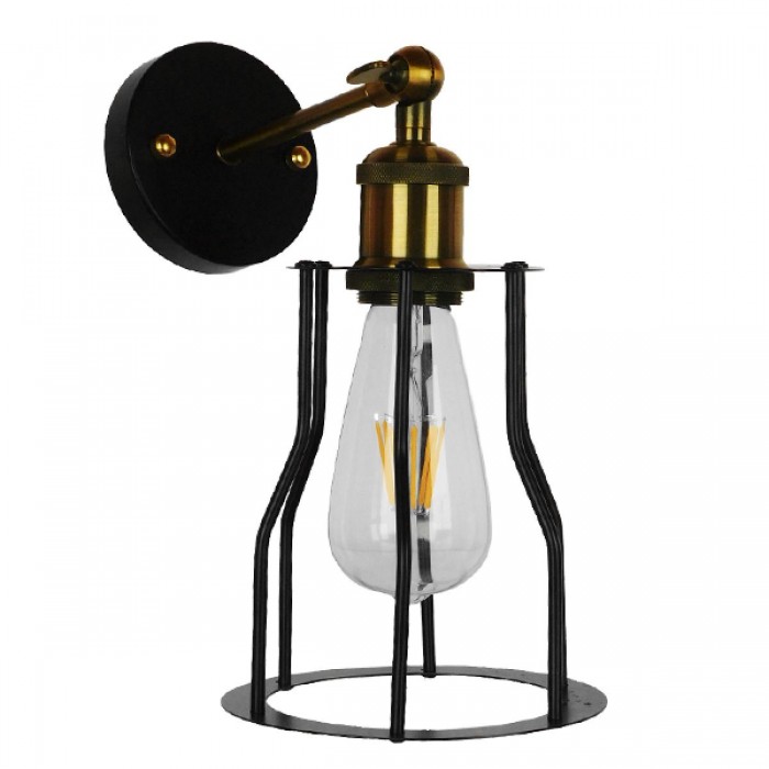 GloboStar® CATEL 01054 Vintage Industrial Φωτιστικό Τοίχου Απλίκα Μονόφωτο Μαύρο Μεταλλικό Πλέγμα Φ15 x Μ26 x Π15 x Υ30cm GloboStar® CATEL 01054 Vintage Industrial Φωτιστικό Τοίχου Απλίκα Μονόφωτο Μαύρο Μεταλλικό Πλέγμα Φ15 x Μ26 x Π15 x Υ30cm