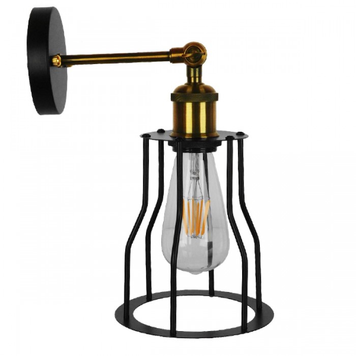 GloboStar® CATEL 01054 Vintage Industrial Φωτιστικό Τοίχου Απλίκα Μονόφωτο Μαύρο Μεταλλικό Πλέγμα Φ15 x Μ26 x Π15 x Υ30cm GloboStar® CATEL 01054 Vintage Industrial Φωτιστικό Τοίχου Απλίκα Μονόφωτο Μαύρο Μεταλλικό Πλέγμα Φ15 x Μ26 x Π15 x Υ30cm