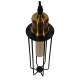 GloboStar® KLECE 01057 Vintage Industrial Κρεμαστό Φωτιστικό Οροφής Μονόφωτο Μαύρο Μεταλλικό Πλέγμα Φ7 x Y35cm