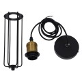 GloboStar® KLECE 01057 Vintage Industrial Κρεμαστό Φωτιστικό Οροφής Μονόφωτο Μαύρο Μεταλλικό Πλέγμα Φ7 x Y35cm