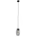 GloboStar® ZEBRA 01062 Vintage Industrial Κρεμαστό Φωτιστικό Οροφής Μονόφωτο Μαύρο Μεταλλικό Πλέγμα Φ15 x Y24cm