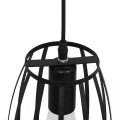GloboStar® ZEBRA 01062 Vintage Industrial Κρεμαστό Φωτιστικό Οροφής Μονόφωτο Μαύρο Μεταλλικό Πλέγμα Φ15 x Y24cm
