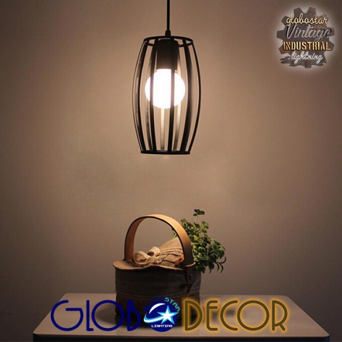 GloboStar® ZEBRA 01062 Vintage Industrial Κρεμαστό Φωτιστικό Οροφής Μονόφωτο Μαύρο Μεταλλικό Πλέγμα Φ15 x Y24cm GloboStar® ZEBRA 01062 Vintage Industrial Κρεμαστό Φωτιστικό Οροφής Μονόφωτο Μαύρο Μεταλλικό Πλέγμα Φ15 x Y24cm