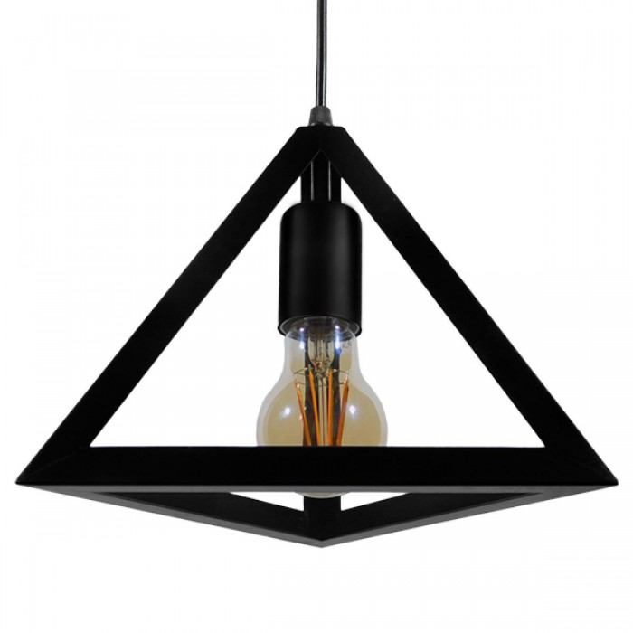 GloboStar® TRIANGLE 01063 Μοντέρνο Κρεμαστό Φωτιστικό Οροφής Μονόφωτο 1 x E27 Μαύρο Μεταλλικό Πλέγμα Φ25 x Y21cm GloboStar® TRIANGLE 01063 Μοντέρνο Κρεμαστό Φωτιστικό Οροφής Μονόφωτο 1 x E27 Μαύρο Μεταλλικό Πλέγμα Φ25 x Y21cm