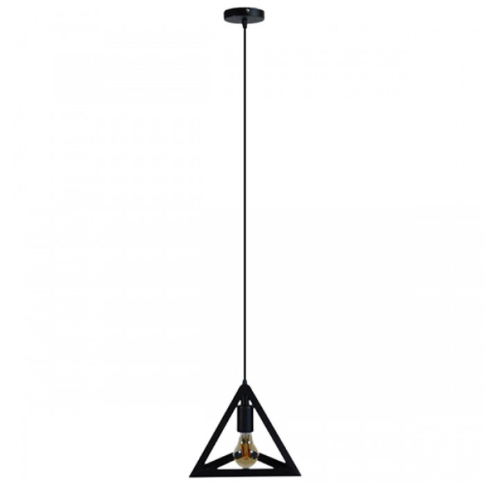 GloboStar® TRIANGLE 01063 Μοντέρνο Κρεμαστό Φωτιστικό Οροφής Μονόφωτο 1 x E27 Μαύρο Μεταλλικό Πλέγμα Φ25 x Y21cm GloboStar® TRIANGLE 01063 Μοντέρνο Κρεμαστό Φωτιστικό Οροφής Μονόφωτο 1 x E27 Μαύρο Μεταλλικό Πλέγμα Φ25 x Y21cm