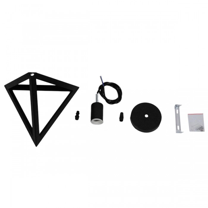 GloboStar® TRIANGLE 01063 Μοντέρνο Κρεμαστό Φωτιστικό Οροφής Μονόφωτο 1 x E27 Μαύρο Μεταλλικό Πλέγμα Φ25 x Y21cm GloboStar® TRIANGLE 01063 Μοντέρνο Κρεμαστό Φωτιστικό Οροφής Μονόφωτο 1 x E27 Μαύρο Μεταλλικό Πλέγμα Φ25 x Y21cm