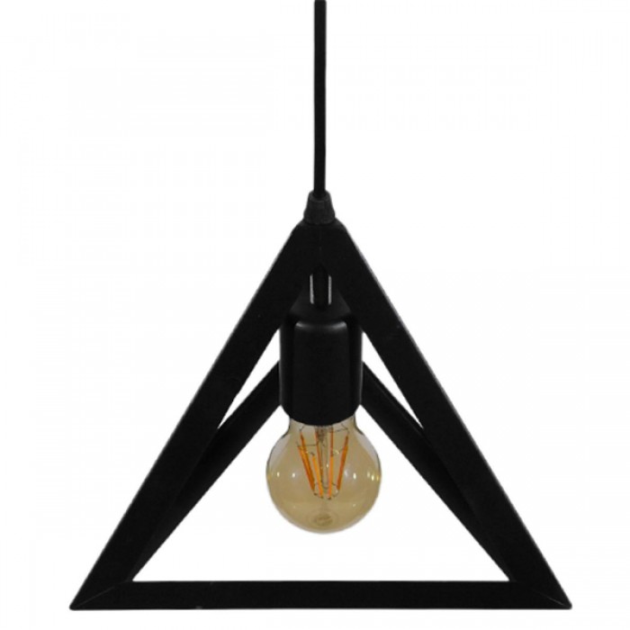 GloboStar® TRIANGLE 01063 Μοντέρνο Κρεμαστό Φωτιστικό Οροφής Μονόφωτο 1 x E27 Μαύρο Μεταλλικό Πλέγμα Φ25 x Y21cm GloboStar® TRIANGLE 01063 Μοντέρνο Κρεμαστό Φωτιστικό Οροφής Μονόφωτο 1 x E27 Μαύρο Μεταλλικό Πλέγμα Φ25 x Y21cm