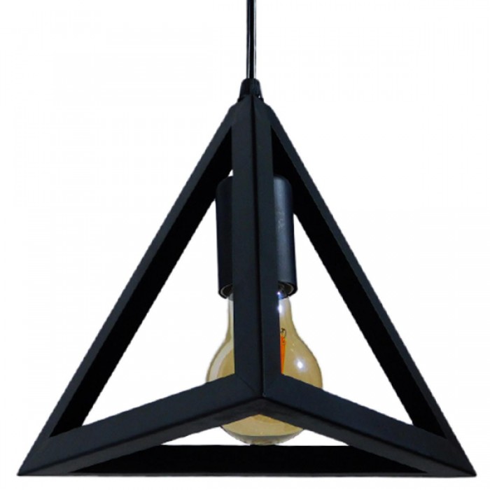 GloboStar® TRIANGLE 01063 Μοντέρνο Κρεμαστό Φωτιστικό Οροφής Μονόφωτο 1 x E27 Μαύρο Μεταλλικό Πλέγμα Φ25 x Y21cm GloboStar® TRIANGLE 01063 Μοντέρνο Κρεμαστό Φωτιστικό Οροφής Μονόφωτο 1 x E27 Μαύρο Μεταλλικό Πλέγμα Φ25 x Y21cm
