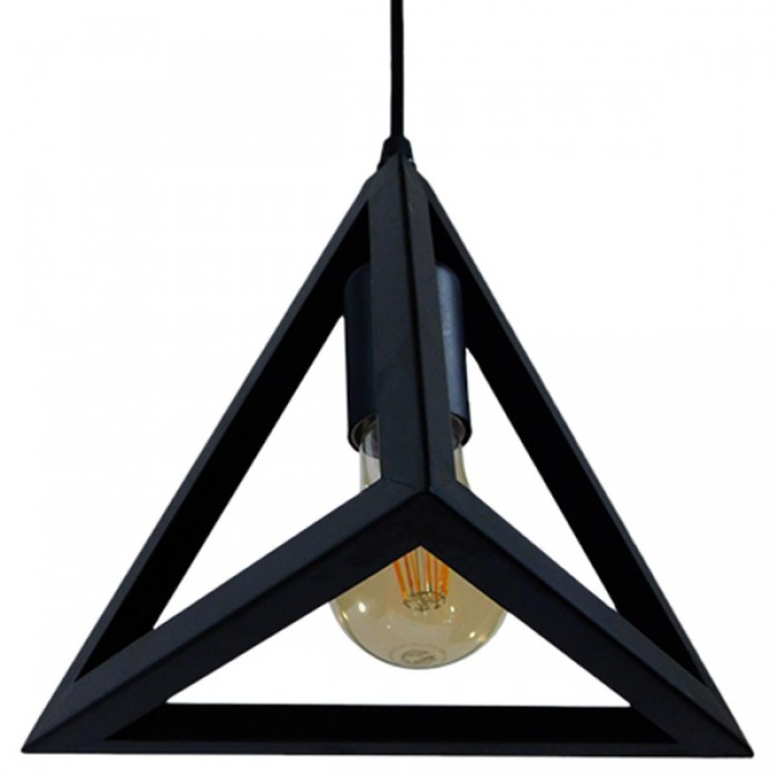 GloboStar® TRIANGLE 01063 Μοντέρνο Κρεμαστό Φωτιστικό Οροφής Μονόφωτο 1 x E27 Μαύρο Μεταλλικό Πλέγμα Φ25 x Y21cm GloboStar® TRIANGLE 01063 Μοντέρνο Κρεμαστό Φωτιστικό Οροφής Μονόφωτο 1 x E27 Μαύρο Μεταλλικό Πλέγμα Φ25 x Y21cm