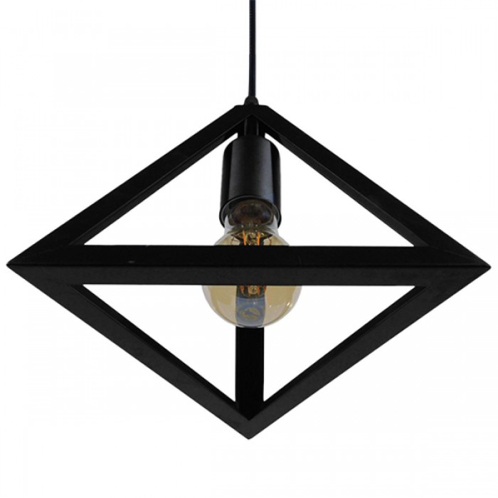 GloboStar® TRIANGLE 01063 Μοντέρνο Κρεμαστό Φωτιστικό Οροφής Μονόφωτο 1 x E27 Μαύρο Μεταλλικό Πλέγμα Φ25 x Y21cm GloboStar® TRIANGLE 01063 Μοντέρνο Κρεμαστό Φωτιστικό Οροφής Μονόφωτο 1 x E27 Μαύρο Μεταλλικό Πλέγμα Φ25 x Y21cm