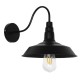 GloboStar® SORD 01065 Vintage Industrial Φωτιστικό Τοίχου Απλίκα Μονόφωτο Μαύρο Μεταλλικό Καμπάνα Φ26 x Μ37 x Π26 x Υ32cm