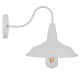 GloboStar® SORD 01066 Vintage Industrial Φωτιστικό Τοίχου Απλίκα Μονόφωτο Λευκό Μεταλλικό Καμπάνα Φ26 x Μ37 x Π26 x Υ32cm