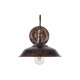 GloboStar® SORD 01067 Vintage Industrial Φωτιστικό Τοίχου Απλίκα Μονόφωτο Καφέ Σκουριά Μεταλλικό Καμπάνα Μ26 x Π37 x Υ32cm