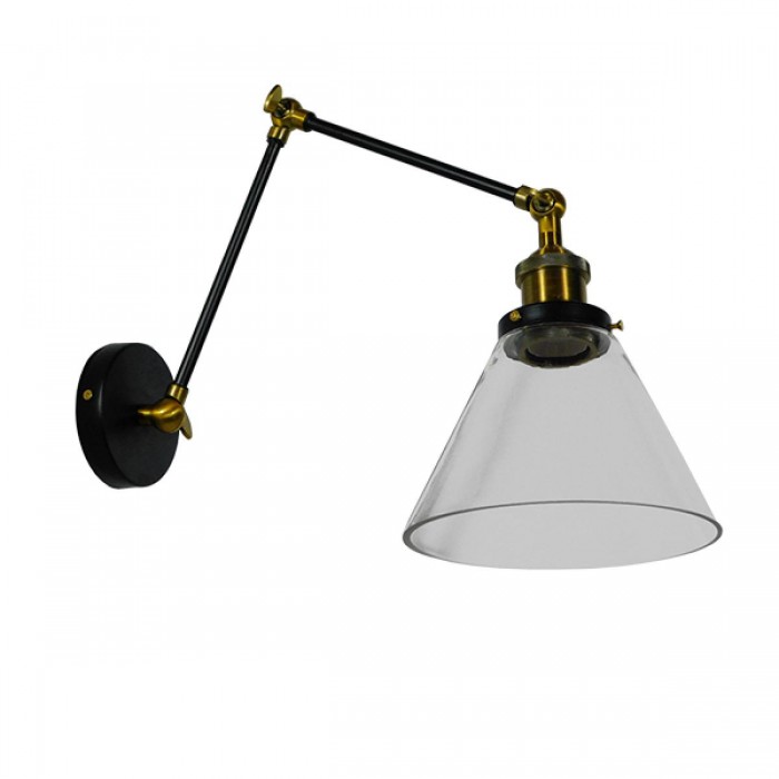 GloboStar® OLIVIA 01068 Vintage Φωτιστικό Τοίχου Απλίκα Μονόφωτο με Σπαστό Μεταλλικό Βραχίονα και Γυάλινη Καμπάνα Φ19 x Μ63 x Π19 x Υ77cm GloboStar® OLIVIA 01068 Vintage Φωτιστικό Τοίχου Απλίκα Μονόφωτο με Σπαστό Μεταλλικό Βραχίονα και Γυάλινη Καμπάνα Φ19 x Μ63 x Π19 x Υ77cm