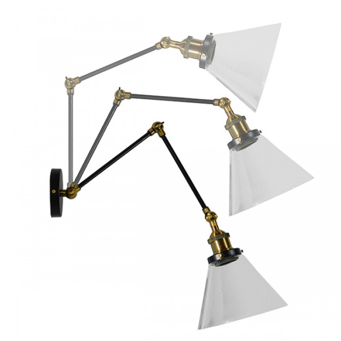 GloboStar® OLIVIA 01068 Vintage Φωτιστικό Τοίχου Απλίκα Μονόφωτο με Σπαστό Μεταλλικό Βραχίονα και Γυάλινη Καμπάνα Φ19 x Μ63 x Π19 x Υ77cm GloboStar® OLIVIA 01068 Vintage Φωτιστικό Τοίχου Απλίκα Μονόφωτο με Σπαστό Μεταλλικό Βραχίονα και Γυάλινη Καμπάνα Φ19 x Μ63 x Π19 x Υ77cm