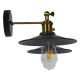 GloboStar® TWINS 01069 Vintage Industrial Φωτιστικό Τοίχου Απλίκα Δίφωτο Μαύρο Μεταλλικό Καμπάνα Φ21 x Μ30 x Π60 x Υ18cm