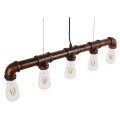 GloboStar® CANAL 01070 Vintage Industrial Κρεμαστό Φωτιστικό Οροφής Πολύφωτο 5 x E27 Καφέ Σκουριά Μεταλλικό Ράγα Μ88 x Π4.5 x Y7cm GloboStar® CANAL 01070 Vintage Industrial Κρεμαστό Φωτιστικό Οροφής Πολύφωτο 5 x E27 Καφέ Σκουριά Μεταλλικό Ράγα Μ88 x Π4.5 x Y7cm