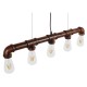 GloboStar® CANAL 01070 Vintage Industrial Κρεμαστό Φωτιστικό Οροφής Πολύφωτο 5 x E27 Καφέ Σκουριά Μεταλλικό Ράγα Μ88 x Π4.5 x Y7cm GloboStar® CANAL 01070 Vintage Industrial Κρεμαστό Φωτιστικό Οροφής Πολύφωτο 5 x E27 Καφέ Σκουριά Μεταλλικό Ράγα Μ88 x Π4.5 x Y7cm